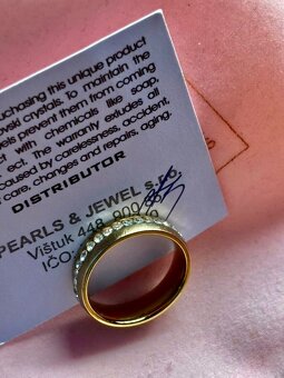 SWAROVSKI POZLÁTENÝ PRSTEŇ S CERTIFIKÁTOM - 3
