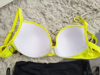 Dvojdielne plavky pre plnoštíhle.L,2XL,3XLneón žlto čierne - 3