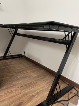 Sklenený pracovný stôl rohový - 3