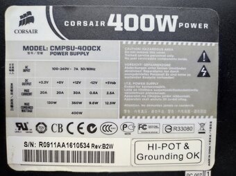 Corsair CX400 - 80 PLUS Certified - 3
