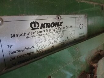 Predám lis Krone Variopack 1800 MC - 3