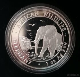 Strieborné investičné mince Somali Elephant zľava - 3