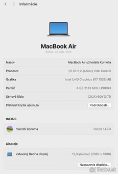 Predám MacBook Air 2018 256 GB - 3
