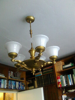 starožitný kovový luster - 3