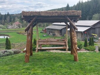 Drevená hojdačka. Dubová hojdačka. Záhradný nábytok. - 3