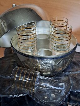 Jablko z alpaky, dóza/minibar se zásobníkem na skleničky - 3