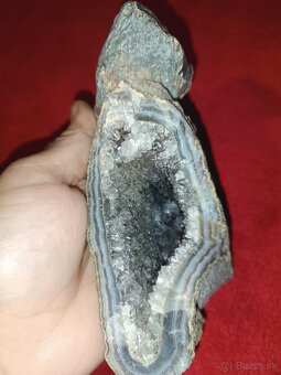 CAchátová geóda s chalcedonom a ametystom v dutine- Brazília - 3