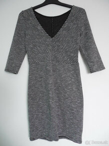 Sivočierne pruhované šaty - 3