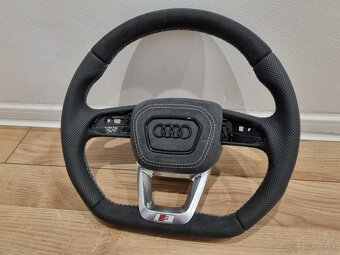 AUDI ŠPORTOVÝ VYHRIEVANÝ - ALKANTARA / KOŽA biela niť - 3
