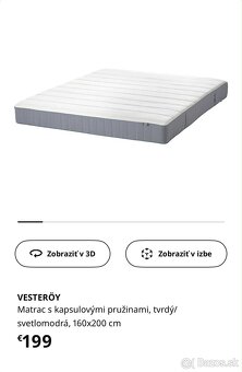 Manželská posteľ s matracom - 3