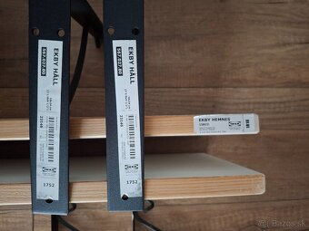 Drevena polica HEMNES+ 2ks kovová konzola IKEA TOP STAV - 3