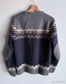 Vlnený sveter Fjallraven Ovik Knit Sweater M Dark Navy - 3