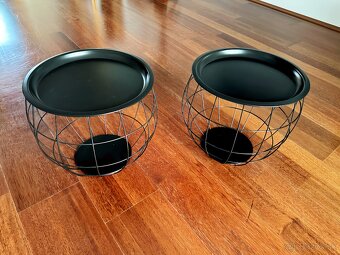 Minimalistické čierne stolíky – 2 ks, moderný dizajn - 3