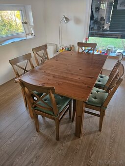 Jedálenský stôl IKEA STORNAS a stoličky 6ks ROSENTORP - 3