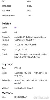 Android telefon LG G4 - 3