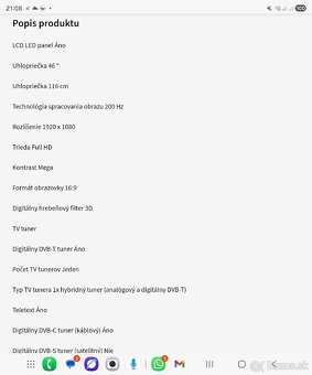 3D Samsung TV UE46C7000 - 3