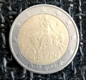 2€ minca grecko 2002 chybna razba - 3