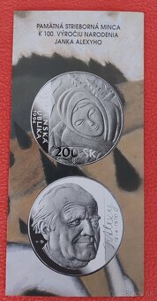 Strieborná pamätná minca 200Sk, 1994, Janko Alexy, proof - 3