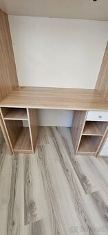 Detská poschodová posteľ so stolíkom dub sonoma/biela - 3