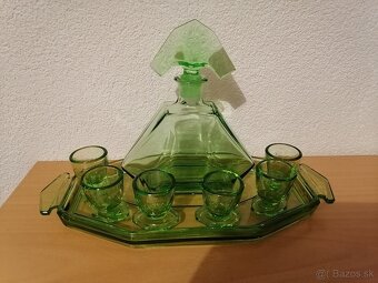 Likérová súprava, uranové sklo - VZÁCNA - 3