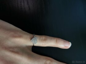 Prsteň v tvare srdca biele zlato - veľkosť 50 - 3