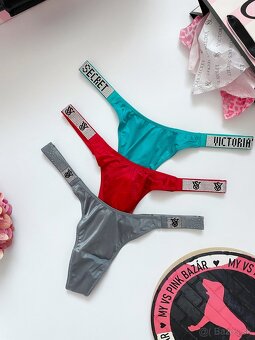 Victoria’s Secret shine strap tanga nohavičky kamienkove S - 3