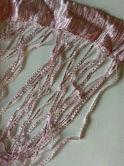 šnúrkový záves ružovo-strieborný - 3