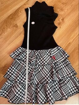 čierno-biele rolákové šaty v.134 - 3