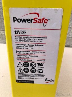 Špičková batéria 12V 62Ah AGM PowerSafe 19,2kg - 3