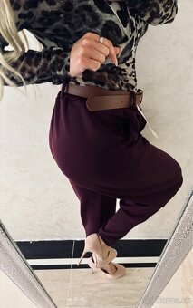 Damske mega nohavky bordo - 3