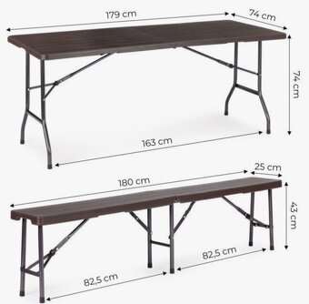 Cateringový stôl 180cm + 2 lavice - 3
