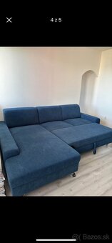 Modrá rozkladacia sedacia suprava - 3