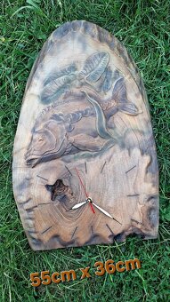 Vianočný darček pre rybára orechové hodiny s kaprom - 3