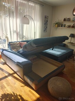 Rohová sedacia súprava - modrá farba - 3