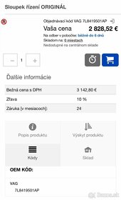 Stĺpik riadenia komplet 7L8419501AP - 3