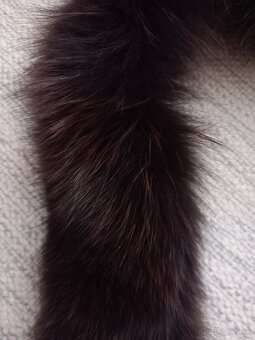 Kožušinový golier tmavohnedý - 3