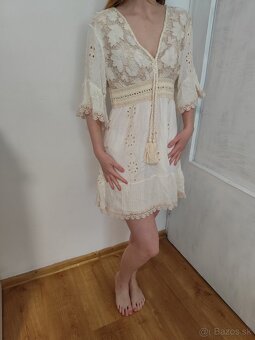 Boho bezove saty S,M,L nove s visačkou - 3