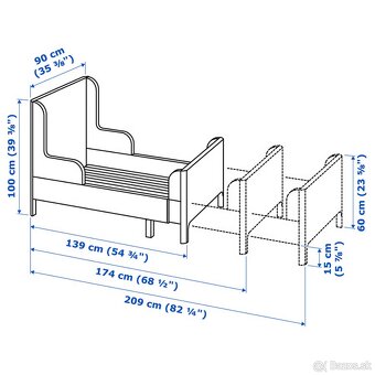 IKEA Busunge rastúca posteľ s matracmi - 3