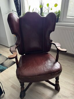 Artifort vintage kožená stolička – originál z 60.–70. rokov, - 3