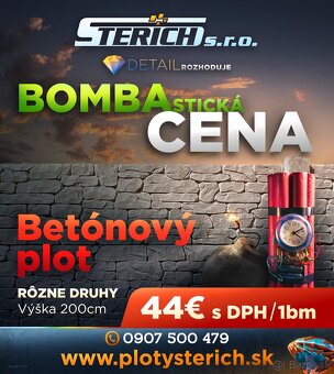 AKCIA- Bezpórové vibroliate betónové oplotenie od výrobcu. - 3