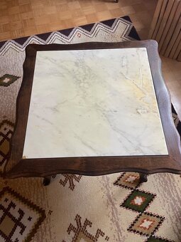 Secesny stolik s mramorom 70x70cm - 3