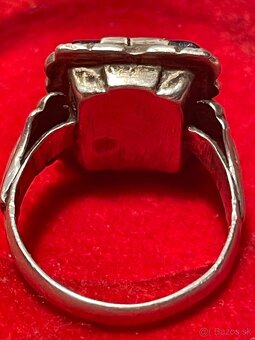 starozitny strieborný prsteň -monogram CS - 3