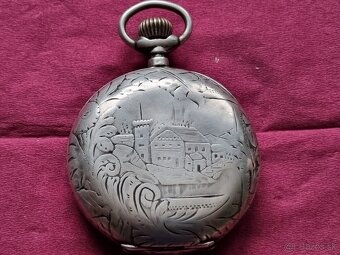 Veľké,strieborné vreckové hodinky. - 3