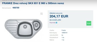 FRANKE Drez rohový SKX 651 E 960 x 500mm nerez - 3