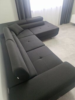 Rohová sedačka čierna - 3