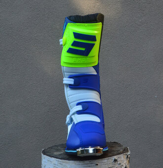 SHOT topánky boty MX čižmy, modro žlté fluo - 3