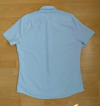 Mužské bledomodrá košeľa s krátkym rukávom (F&F) - 3