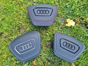 Kryt airbagu puzdro AUDI potiahnutý kožou a čiernym logom - 3