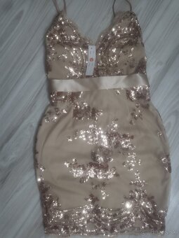 Zlaté koktejlové šaty xs/s - 3