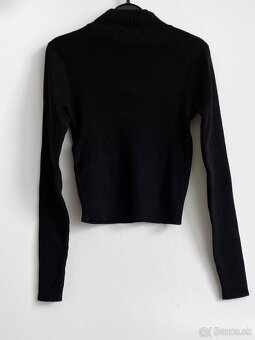 H&M Čierny crop rolák so zipsom XS 34 - 3